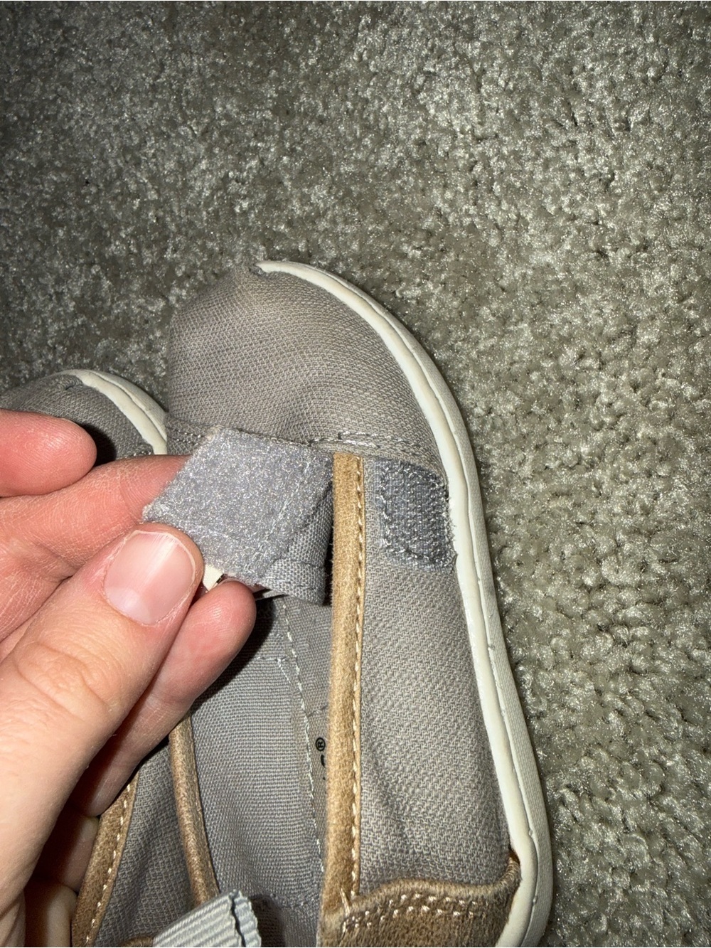 TOMS Kids Light Beige Canvas Slip-On Sneakers - Picture 4 of 5